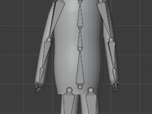 creepy character with skeleton low-poly 3D Model