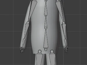 creepy character with skeleton low-poly 3D Model