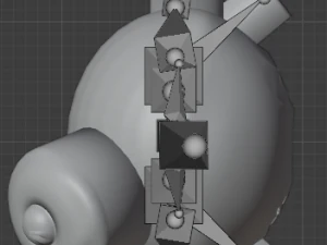 creepy character with skeleton low-poly 3D Model