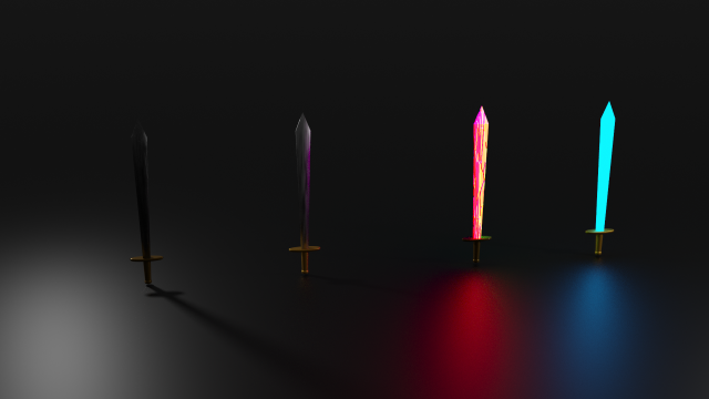 four swords lightsaber battered lightsaber steel sword battered steel sword with plugins 3D 모델 .c4d .max .obj .3ds .fbx .stl .blend 