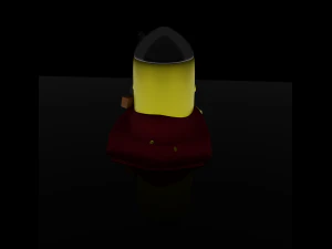 character in the form of a bullet with a sword and a cloak 3D Model