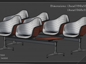 airport seatings 3D 모델