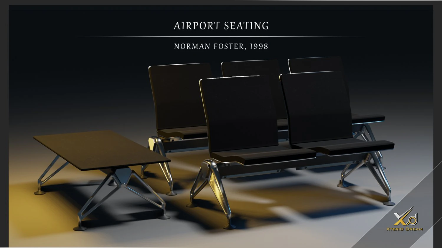 airport seatings 3D Model .c4d .max .obj .3ds .fbx .stl .blend 