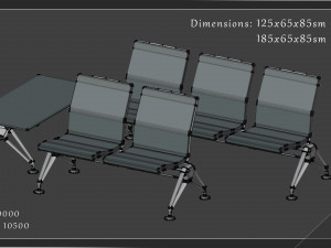 airport seatings 3D Model