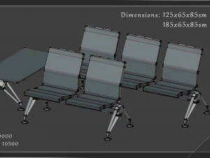 airport seatings 3D Model
