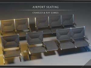 airport seatings chairs - 004 3D Model