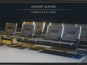 airport seatings chairs - 004 3D मॉडल