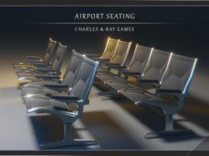 airport seatings chairs - 004 3D मॉडल