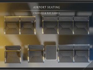 airport seatings chairs - 004 3D मॉडल