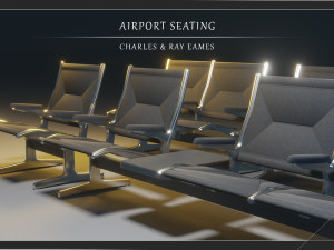airport seatings chairs - 004 3D मॉडल