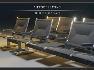 airport seatings chairs - 004 3D Model