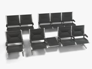 airport seatings chairs - 004 3D मॉडल
