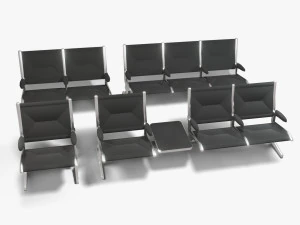 airport seatings chairs - 004 3D Model