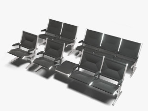 airport seatings chairs - 004 3D मॉडल