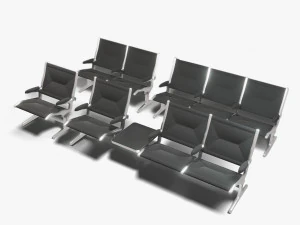 airport seatings chairs - 004 3D Model