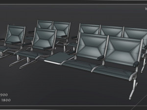 airport seatings chairs - 004 3D मॉडल