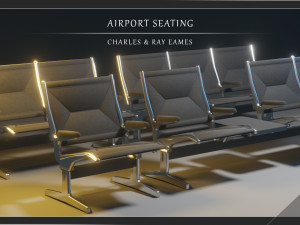 airport seatings chairs - 004 3D मॉडल