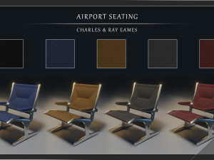 airport seatings chairs - 004 3D मॉडल