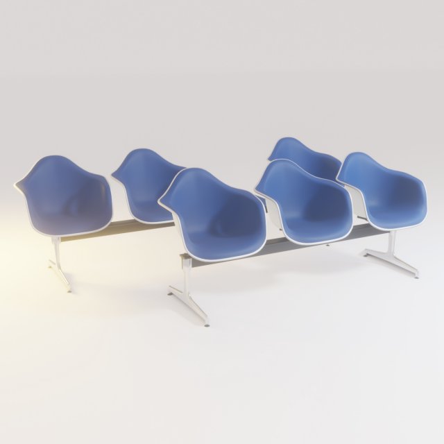 airport seatings chairs - 005 3D Model .c4d .max .obj .3ds .fbx .stl .blend