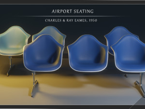 airport seatings chairs - 005 3D Model