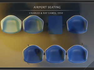 airport seatings chairs - 005 3D Model