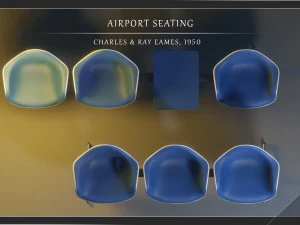 airport seatings chairs - 005 3D Model