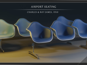 airport seatings chairs - 005 3D Model