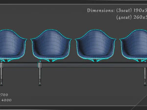 airport seatings chairs - 005 3D Model