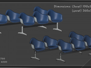 airport seatings chairs - 005 3D Model