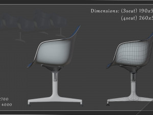 airport seatings chairs - 005 3D Model