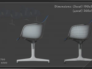 airport seatings chairs - 005 3D Model