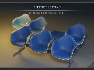 airport seatings chairs - 005 3D Model