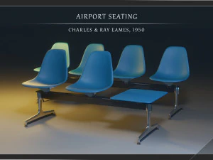 airport seatings chairs - 006 3D Model