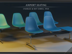 airport seatings chairs - 006 3D Model