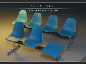 airport seatings chairs - 006 Model 3D