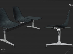 airport seatings chairs - 006 Model 3D