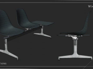 airport seatings chairs - 006 3D Model