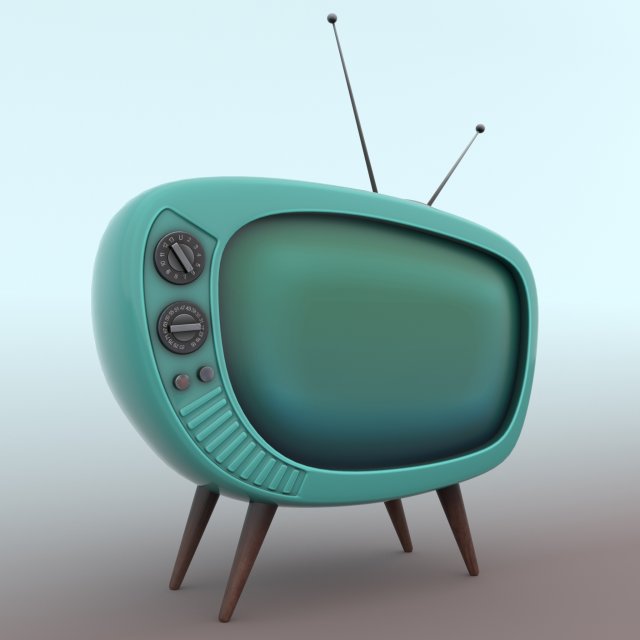 Stylized TV 3D Model .c4d .max .obj .3ds .fbx .stl .blend 