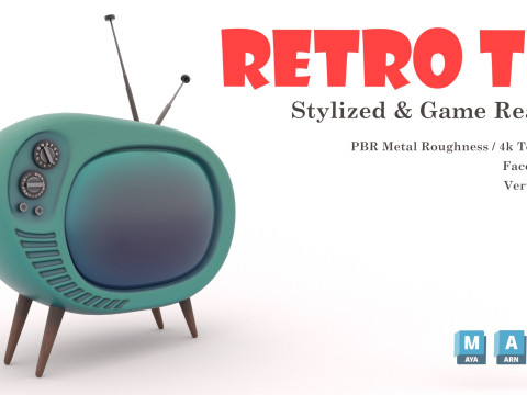 रेट्रो टीवी 3D मॉडल