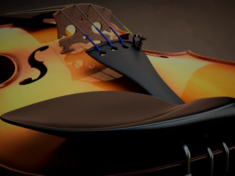 Stylized Violin and Bow - Two for One Pack 3D Model