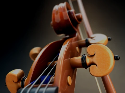 Stylized Violin and Bow - Two for One Pack 3D Model