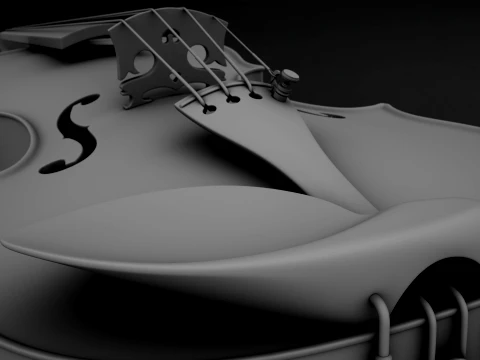 Stylized Violin and Bow - Two for One Pack 3D Model