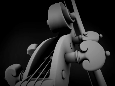 Stylized Violin and Bow - Two for One Pack 3D Model