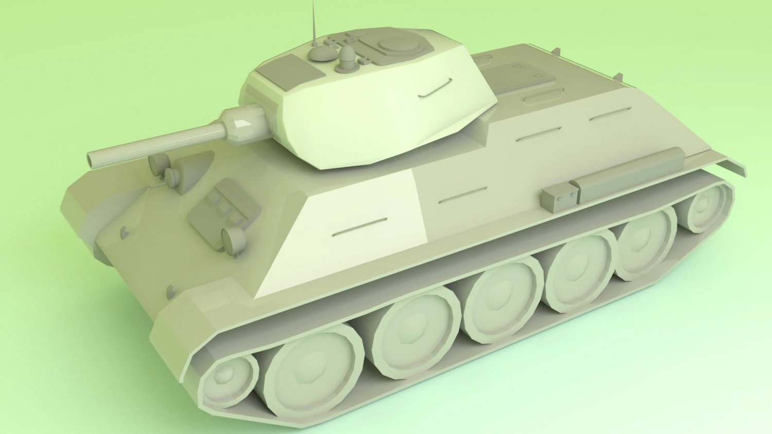 tank t34 3D Model .c4d .max .obj .3ds .fbx .stl .blend 