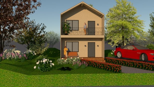 barn-type house 3Dモデル .c4d .max .obj .3ds .fbx .stl .blend 