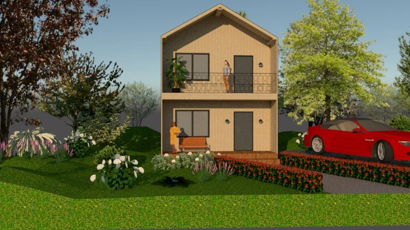 barn-type house 3D Model .c4d .max .obj .3ds .fbx .stl .blend 