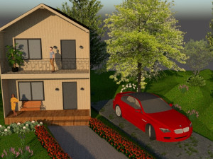 barn-type house 3Dモデル