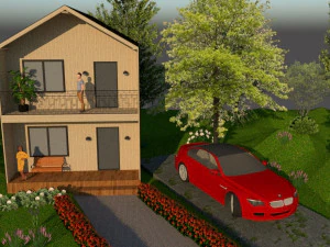 barn-type house 3D Model