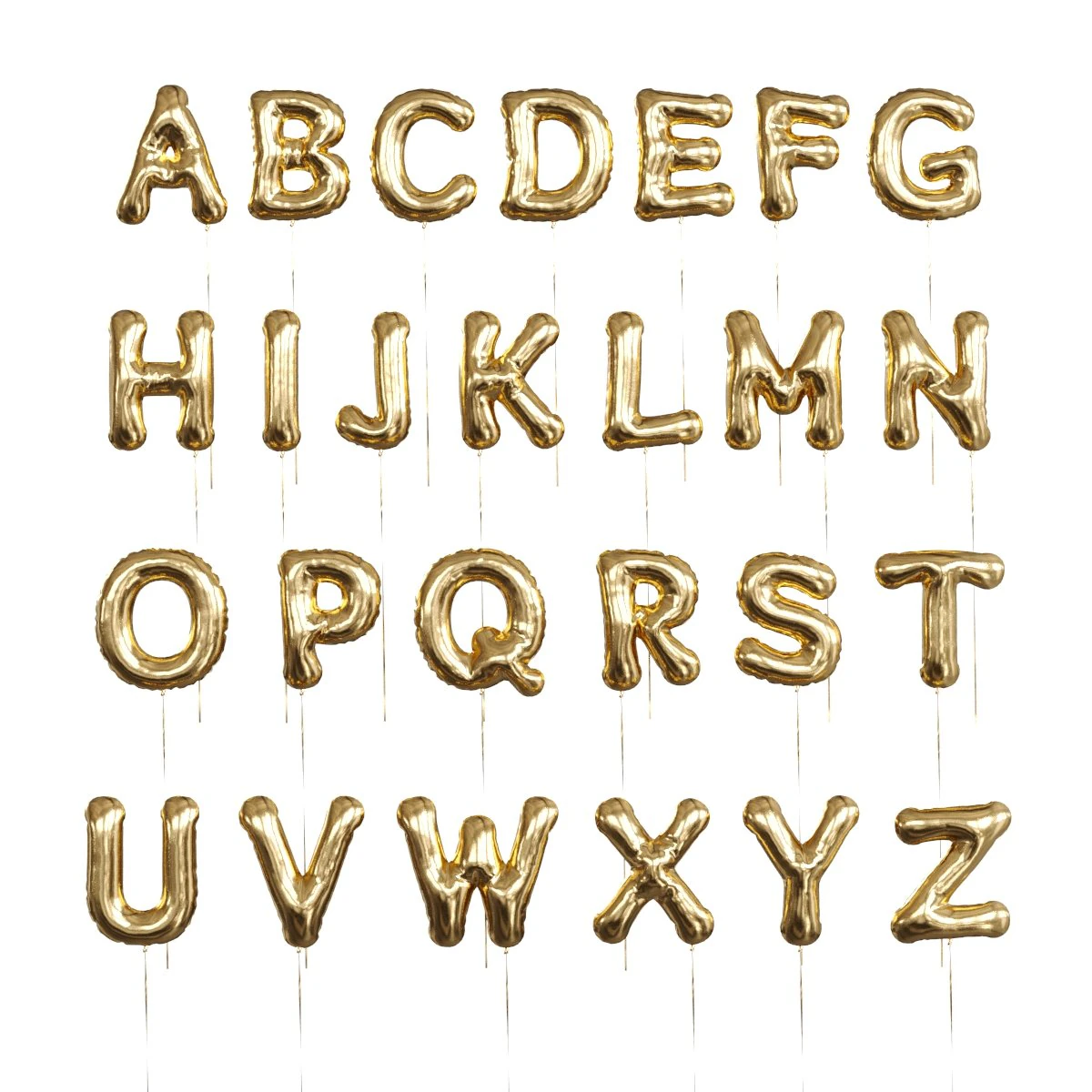 balloons english alphabet 3D Model .c4d .max .obj .3ds .fbx .stl .blend