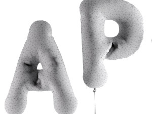 balloons english alphabet 3D Model